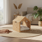 Haustierbett „Haus“ in Wasserhyazinthe – 43 x 43 x 46 cm