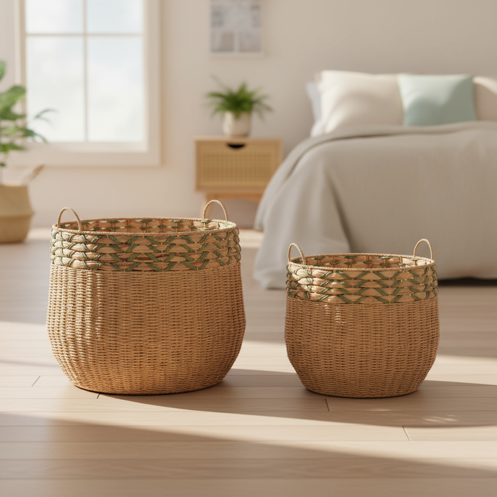 Korb-Set „Tropical“ in Naturfaser – 2-tlg. Set