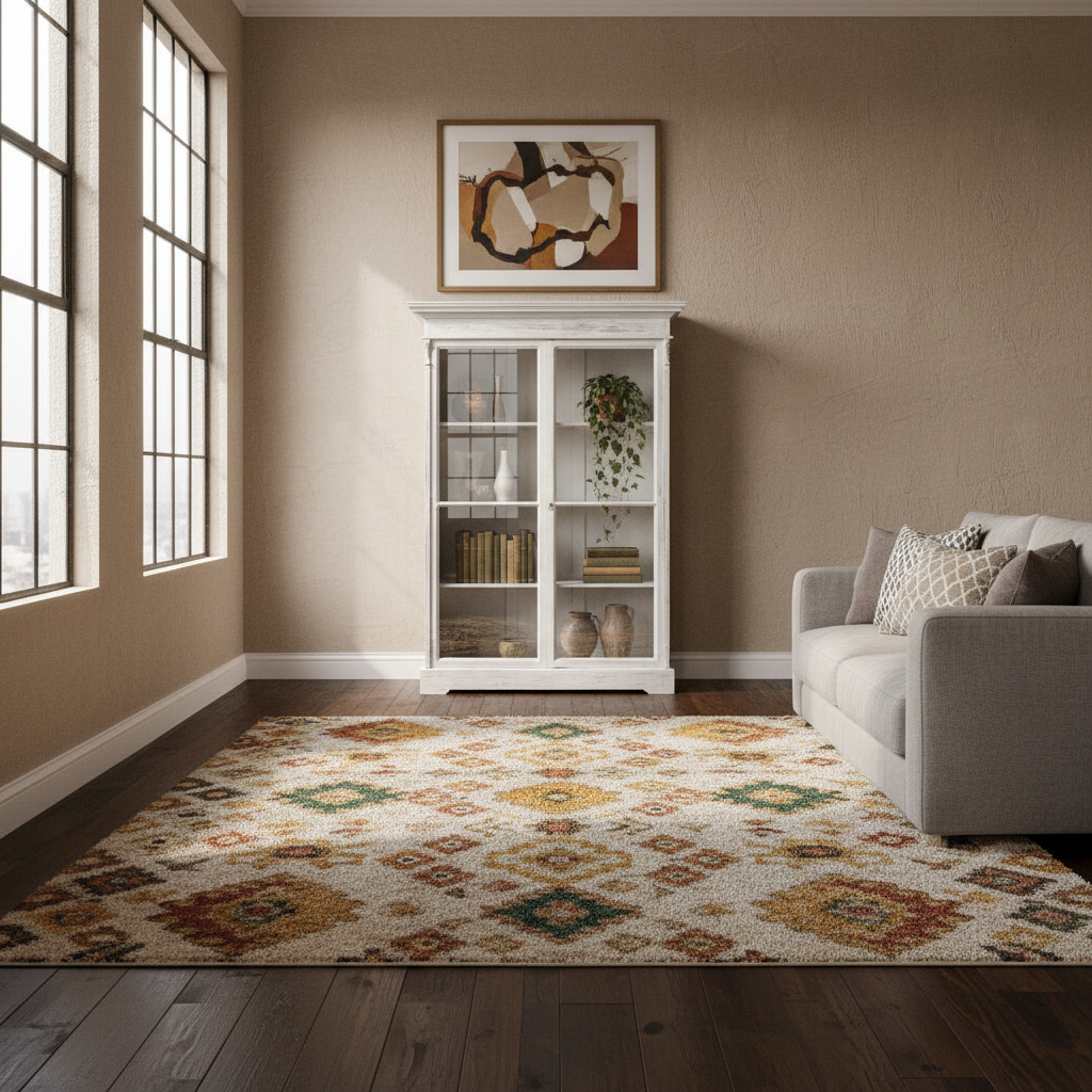 Vitrinenschrank „Vintage Charm“ von Home ESPRIT, weiße Decapé-Optik – 130 x 55 x 209 cm