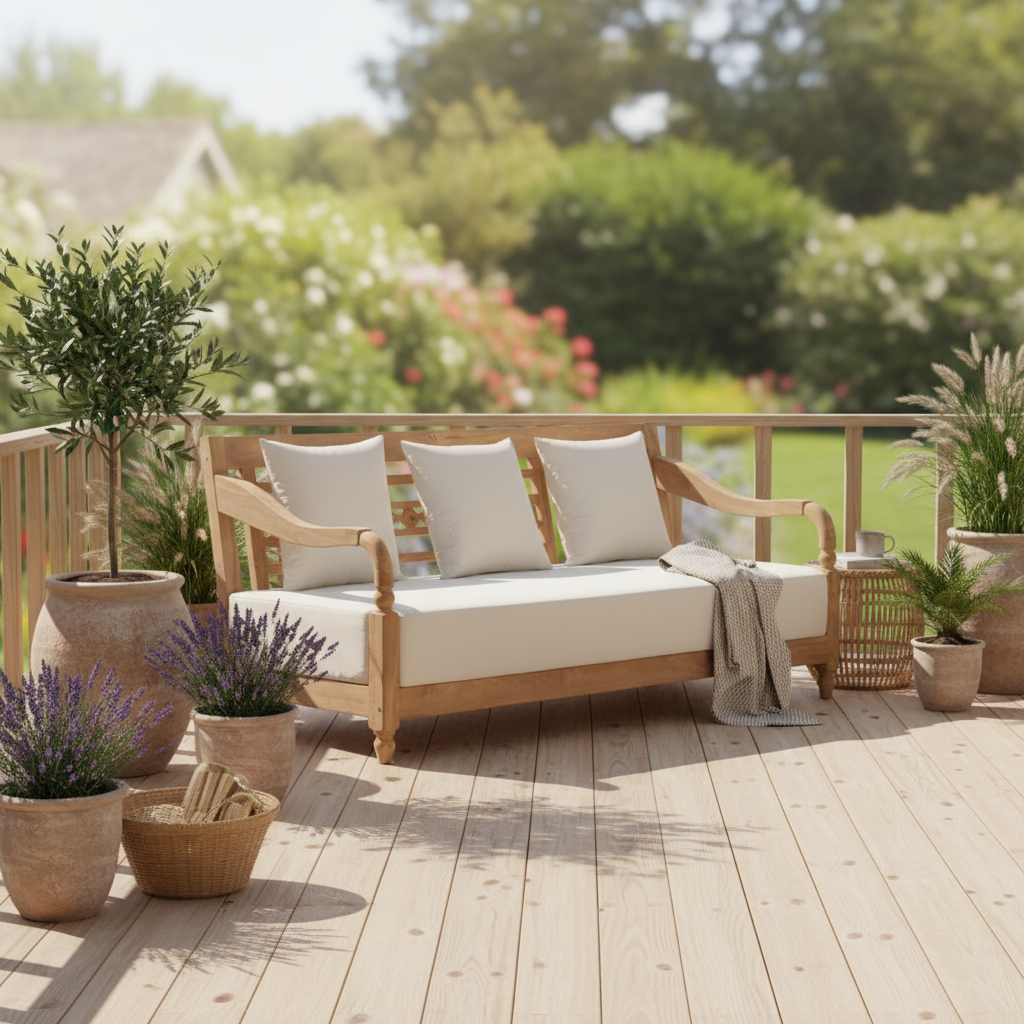 Daybed „Sansibar“ in Teak – 190 x 75 x 76 cm