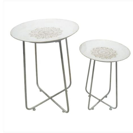 Beistelltisch Home ESPRIT Weiß Gold 48 x 48 x 66 cm