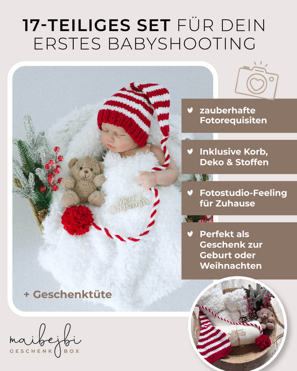HEJ LUMI Geschenkbox - Fotorequisiten-Set für Babies von maibejbi