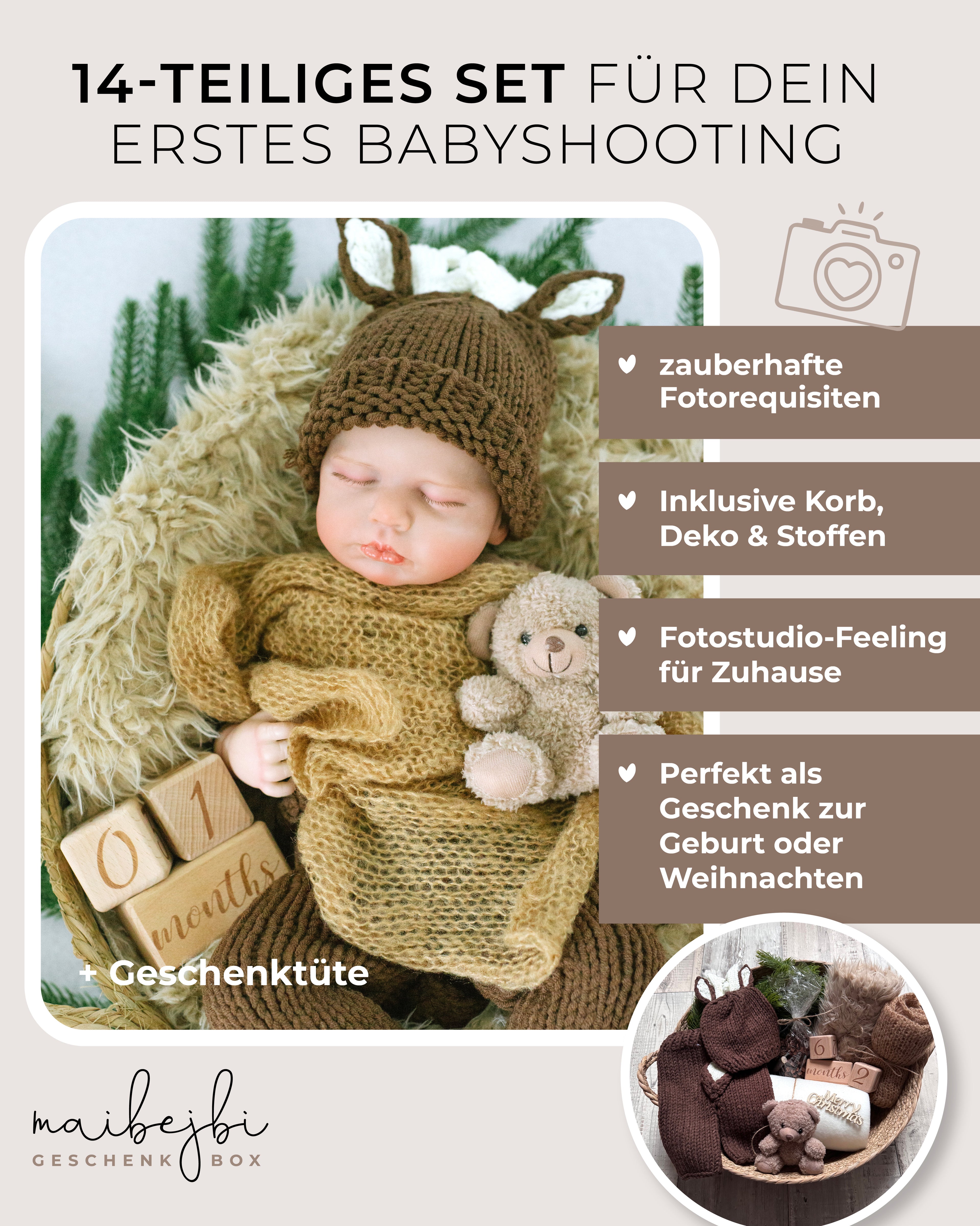HEJ RUDI Geschenkbox - Fotorequisiten-Set für Babies von maibejbi